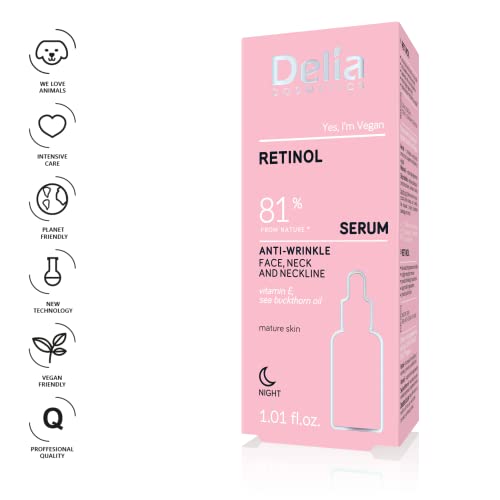 Delia Cosmetics, Anti-Wrinkle Serum, Retinol, Mature Skin, Reduces Wrinkles. Enhances Regeneration, Strengthened - Image 2