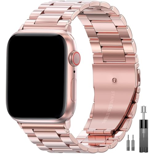 Image of EPULY Metal Band Compatible with Apple Watch Bands for Men Women 42mm 41mm 40mm 38mm, Business Stainless Steel Strap for iWatch Bands Series 11 10 9 8 7 6 5 4 3 2 1, SE3 2 1, Ultra3 2 1