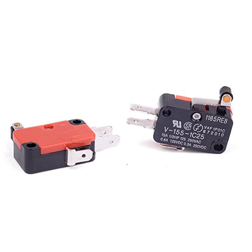 Cylewet 6Pcs Spdt V-155-1C25 Micro Limit Switch Short Hinge Roller Lever Arm For Arduino (Pack Of 6) Cyt1081 #TOP1