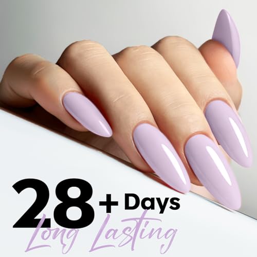 Image of modelones Light Purple Gel Nail Polish Lilac Purple Gel Polish Lavender Pastel Nail Polish Soak Off U V LED Macaron Nail Manicure 15 ML