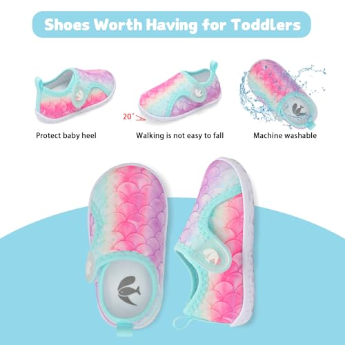 Image of FEETCITY Boys Girls Water Shoes Kids Aqua Socks Quick Dry Barefoot for Beach Swimming Pool