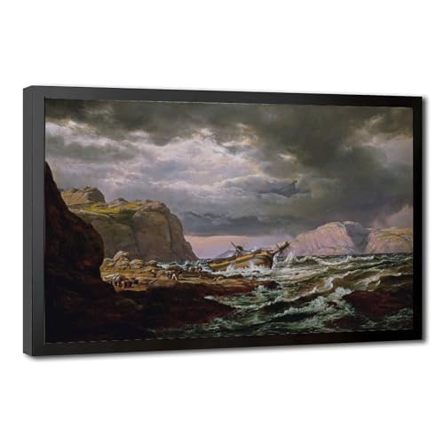 Impression sur toile épave de bateau en Norvège par Dahl - Décoration murale cadre 20x30 cm