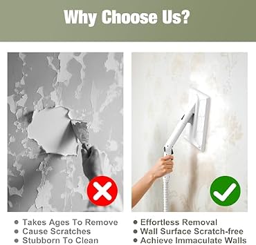 Newbealer Steam Mop & Detachable Handheld Cleaner NB602N Bundle with Wallpaper Removal Tool