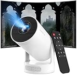 【Built-in Apps】Mini Projector with Wifi and Bluetooth, Support 4K, Portable Projector, 5W Sound Base Speaker, 170 ANSI, Android, Auto Vertical Keystone 210° Rotatable Proyector