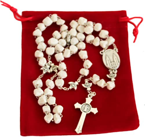Holy Land Market Medjugorje Rosary - Handcrafted from Apparition Hill Stones, 20 in, Silver Cross4