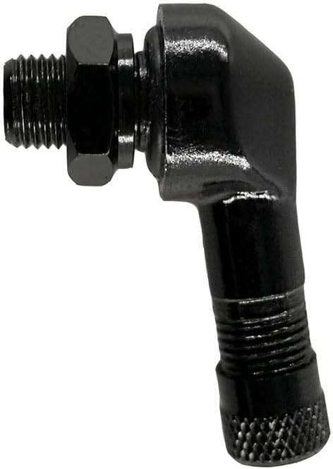10 pieces of 90 degree motorcycle tire valve stem 8mm, aluminum clamp type tubeless valve stem easy to install in multiple colors, suitable for most bicycle and motorcycle alloy tire valve stems.(Blac