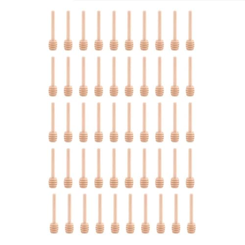 50PCS Mini Wooden Honey Dipper Sticks, Honey Stirrer Stick, for Honey Jar Dispense, Wedding Party Favors, Mini Wooden Honeycomb Sticks, Wood Dipper Honey Kitchen Dessert Spoons