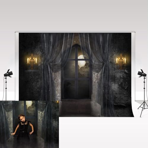 Kate Horror Halloween Night Decoration Backdrop 3 * 2m Ancient Prison Decoration Halloween Horror Atmosphere Video Shooting Props Bar Club Halloween Night Party Cosplay Backdrop