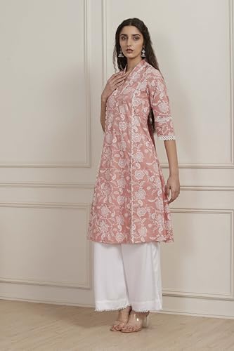 Image of Biba Printed Cotton Straight Casual Kurtas