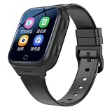 Derwye Smartwatch GPS Adulto Negro con Tarjeta SIM (Obligatoria) – Reloj Inteligente con Llamadas, Videollamadas, Detector de Caídas, Botón SOS, Localizador GPS y Pantalla Táctil