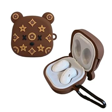 NERDCASE, Case, Capa, Capinha Ursinho Estampado, Protetora de Silicone, Compatível com Galaxy Buds 2, Live, Pro, FE
