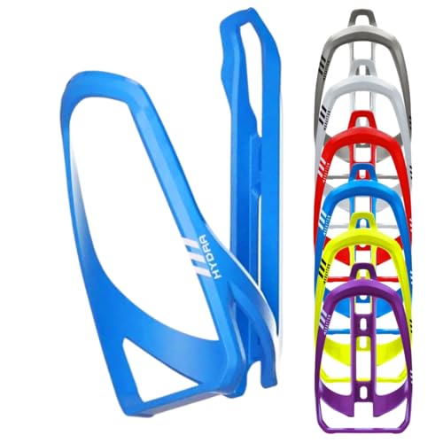 Andinus Portabidón de PVC Ultraligero para Bicicleta – Soporte Resistente (30g) – Compatible con Bidones de hasta 7 cm de Diámetro (14 x 7,3 cm) (Azul)