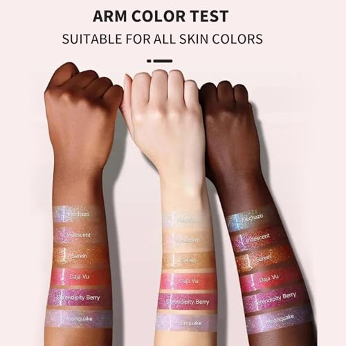 Mrettick 6PCS Glitter Lip Gloss,High Shine Shimmer Lipstick,Long Lasting Plumping Lipgloss,Hydrating,Moisturizing,Non-Sticky and Lightweight Formula for Lip Color,Iridescent - Image 7