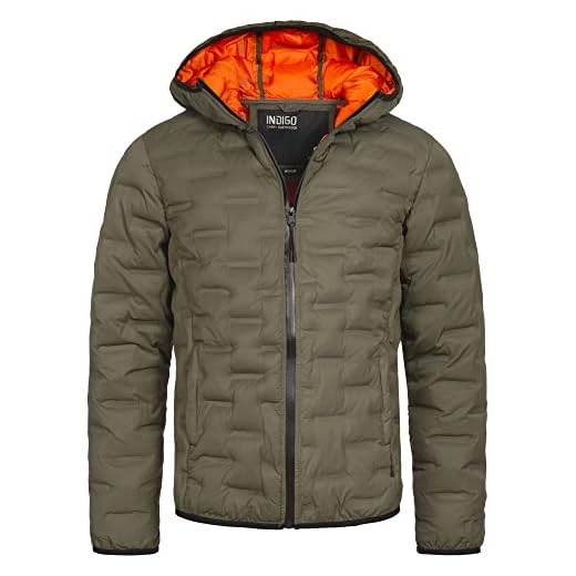 Indicode Herr Ochoa quiltad jacka i dunjackor-look med huva | fodrad sportig övergångsjacka märkesjacka modern lätt vinterjacka fashionabel jacka för män Army XL