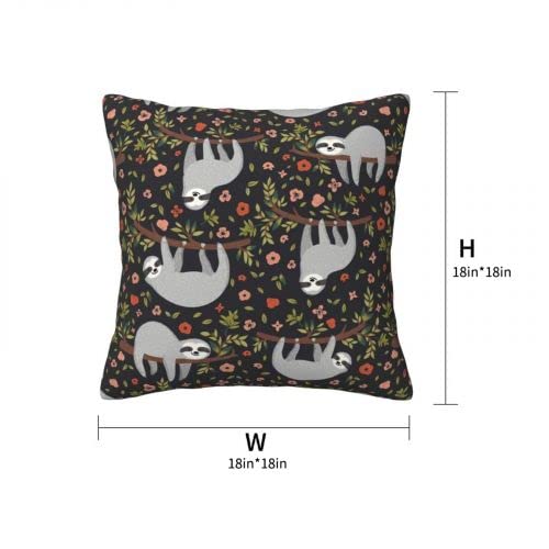 Sloth Throw Pillow Covers 18X18 Pillow Case Farmhouse Pillow Cover Square Cushion For Living Room Couch Sofa Bed Home Outdoor Indoor Decorative Set Of 2 #TOP7