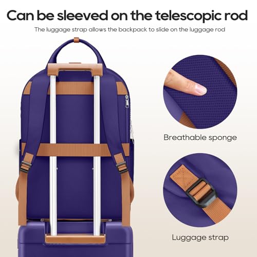 Image of imiomo Hard Shell 20 Inch Carry on Luggage 3 Piece Set with Travel Backpack, Lightweight Hardside Carry-On Suitcase with Spinner Wheels and TSA Lock, Navy