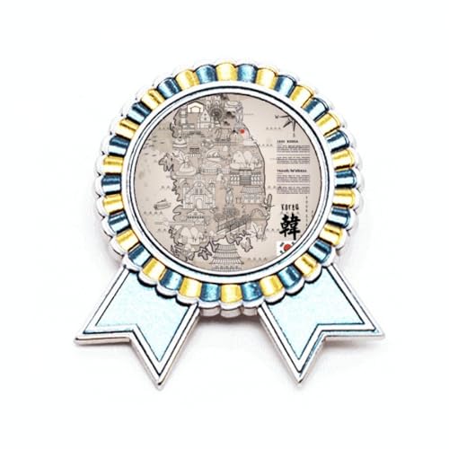 Broche carte des monuments de la Corée du Sud 1945 en métal taille M
