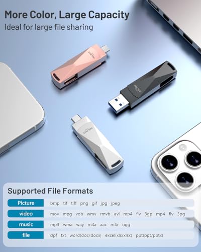 Clé USB C 128 Go double port compatible iPhone 15, smartphone Android et PC portable - 7