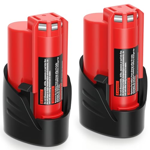 Zecovolmn 2 Pack Battery Replacement for Milwaukee M12 Battery 12v 4.0Ah Compatible with Milwaukee 12V Cordless Power Tools Heated Jacket 48-11-2425 48-11-2420 48-11-2401 48-11-2440 48-11-2420