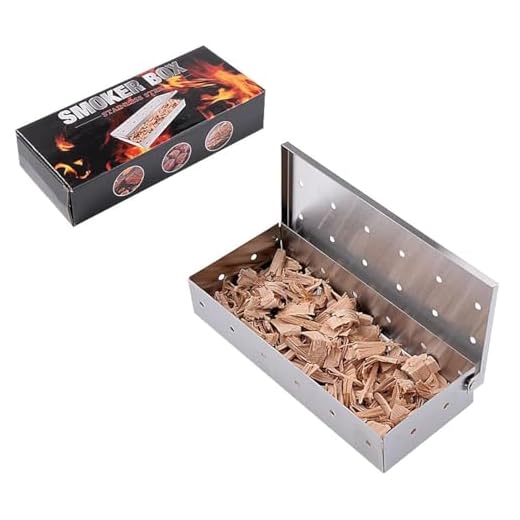 Affumicatore Acciaio Inox Barbecue, BBQ Aroma Box, Scatola per affumicatura per barbecue a gas,per affumicatori, barbecue a carbonella e a gas Smoker Box