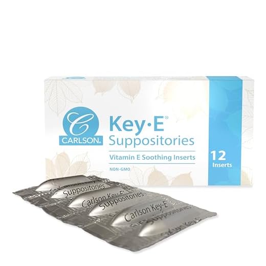 Carlson Key-E Suppositories, 30 IU (20 mg), Vitamin E Suppository, 12 Count