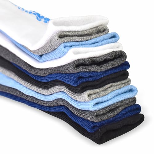 Toddler Non Slip Socks 12 Pairs Toddler Grip Socks Anti Skid Crew Socks for Boys Girls 1-7 Years3