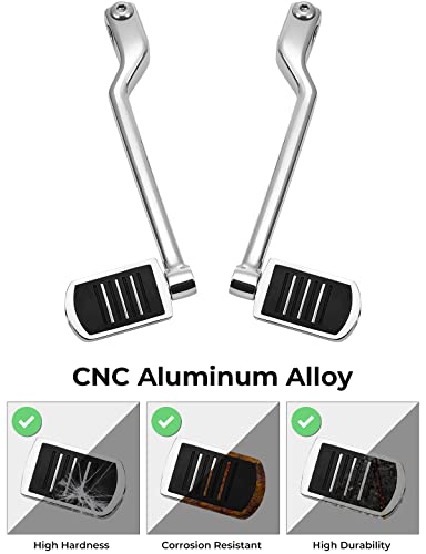 Kemimoto Heel Toe Shift Pegs Front And Rear Levers Compatible With 1986-2017 Softail Fl 1988-2023 Touring Road King Road Glide Street Glide Electra Glide And 2008-Later Trike Models, Chrome #TOP3