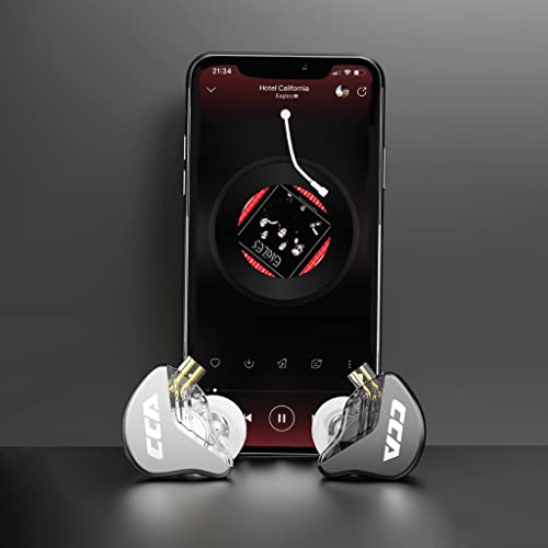 Image of CCA CRA IEM Earphone, 3.8μ Composite Polymer Diaphragm Driver Zinc Alloy Housing in Ear Monitor Earphones with 2Pin Detachable Cable (Black (No Mic))