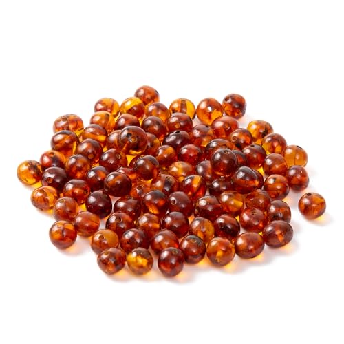 Baltic Amber Loose Bead with drilled Hole(10 Grams) - Polished Cognac(6-8 mm) by ZHAOXIA - Used condition - US$28.49