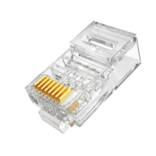 Conectores de cabeza cristal CAT6 CAT5E RJ45 PC sin orificio pasante pack de 40 unidades