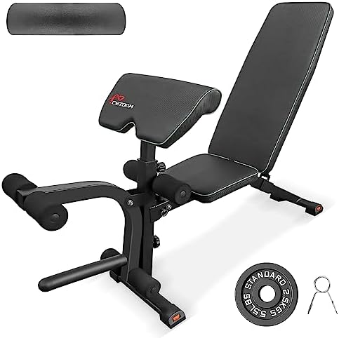 CETOOM Multi-Functional Adjustable Weight Bench for Full Body Workout – Adjustable Strength Training Bench Roman Chair Adjustable Ab Sit up Bench Decline Bench Flat Bench
