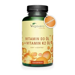 Vitamina D3 + K2 MK7 | VEGAN | Vitamine di Marca dall’Europa | K2 >99% all-trans MK-7 K2VITAL | Alta Biodisponibilità | per Ossa, Denti e Sistema Immunitario | Cruelty Free | Vegavero
