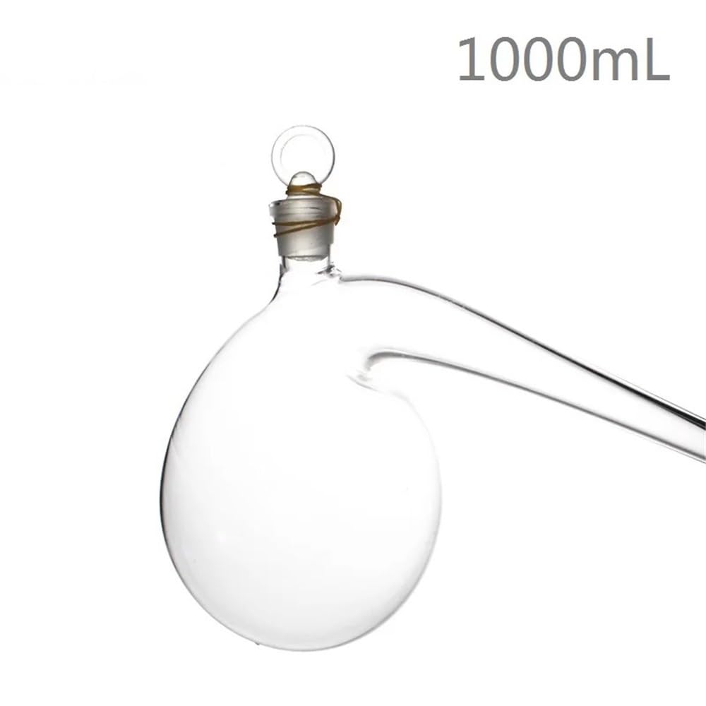 Retorta 1000 ml z matowym szklanym korkiem, kolba destylacyjna 3, l i 1, do laboratorium Sprzęt laboratoryjny