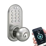 MiLocks BLEKK-02SN Bluetooth Entry Keypad and Door Knob, 3&rdquox1&rdquox6&rdquo, Satin Nickel
