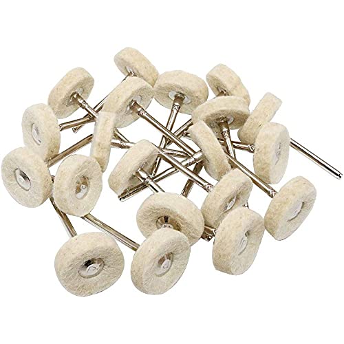 DIY Crafts CT-DIY-HI-42801 Wool Polishing Buff Wheel Buffing Wheels Rotary Tool Accessories Polish Jewelry Watch Mirror 3mm Mandrel (Pack