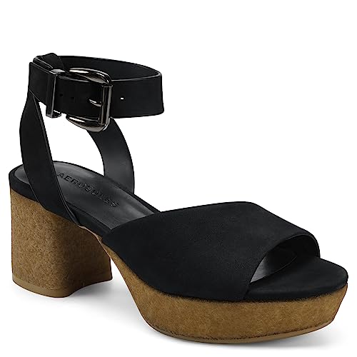 Aerosoles Femme Cal Sandale à Talon chic et finitions premium en nubuck souple