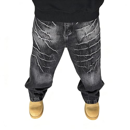 Jeans droits délavés tendance ample idéal pour les sorties urbaines
