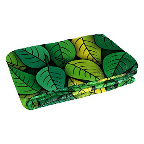 Couverture douce et chaude plaid feuilles vertes lit canapé camping - 3