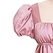 Vibsion Regency Dresses for Women Puff Sleeve Empire Waist Dress Victorian Luxurious Rhinestone Satin Party Gown Pink S