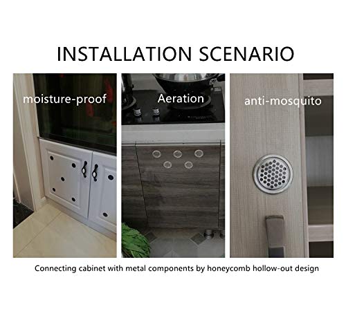 White Soffit Vents 53Mm Stainless Steel Circular Round Mesh Hole Air Vents For Kitchen Bathroom Cabinet Wardrobe (Flat, 20Pcs) #TOP7