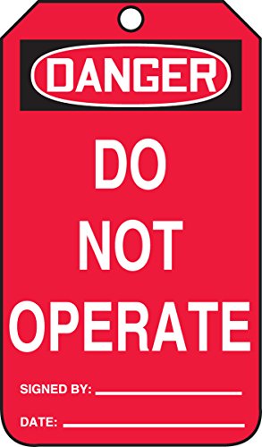 Étiquette de sécurité Danger Do Not Operate ultra résistante et rigide en plastique rouge