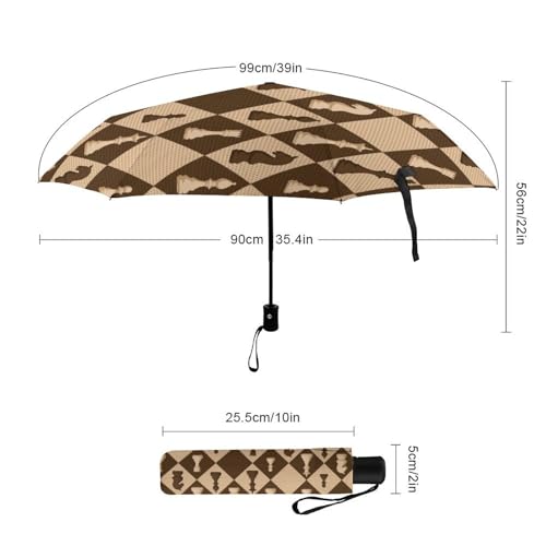 Parapluie automatique compact et robuste imprimé chat fleur papillon - 2