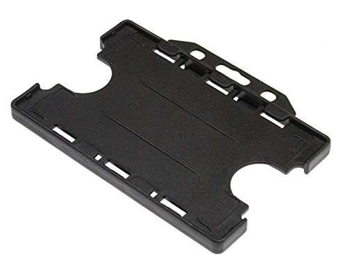 Customcard Ltd Double-Sided ID Card Holder - Secure, Black Plastic for 2 Credit-Sized Cards (85mm x 54mm) - Durable, Lightweight for Work, School, Events- ID Card Holder for Lanyard (Black, Pack of 1) - Image 7