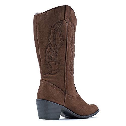 West Blvd Miami Cowboy Western Boots, Brown Suede 7.5 #TOP3