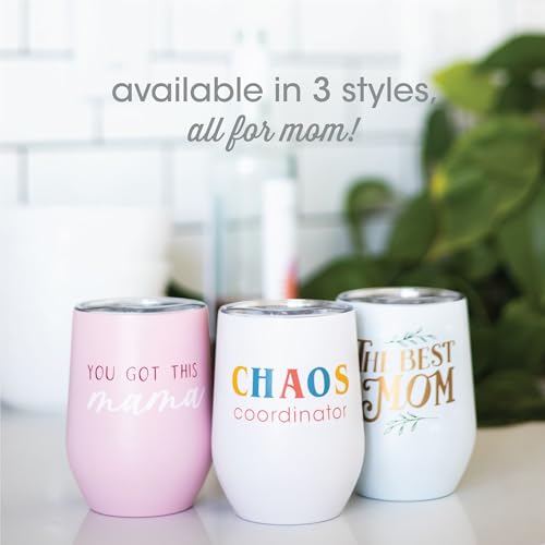 Pearhead Chaos Coordinator Stainless Steel Wine Tumbler with Press-In and Slide Locking Lid, Mother’s Day Stemless Wine Glass Tumbler Mug, New Mom Accessory, 12oz by Pearhead - Image 3