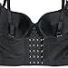 ELLACCI Women's Rhinestone Diamond Push up Bustier Crop Top Sexy Punk Corset Bra Black Large