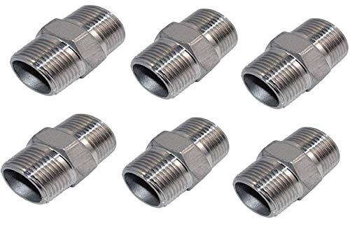See full amazon price history chart for HYDUR CP Hex Nipple 1/2 Inch to 1/2 Inch Male Threaded SS for connecting two Threaded Pipes or fittings PACK OF 6 HYDUR CP Hex Nipple 1/2 Inch to 1/2 Inch Male Threaded SS for connecting two Threaded Pipes or fittings PACK OF 6 (B0BLZKCDPP) Amazon Price History, Amazon Price Tracker