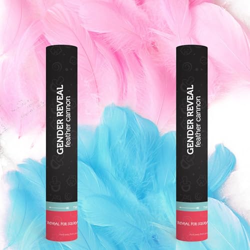 MBHB Gender Reveal Feather Cannon, Boy Blue & Girl Pink Feathers, He or She Baby Shower Party...