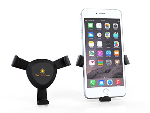 iPhone 7 Plus Cell Phone Holder for Car, Air Vent Phone Mount, Hands Free Universal Gravity Compatible with All iPhone and Samsung Galaxy Android Models – Black