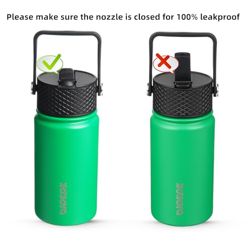 Image of BJPKPK Insulated Water Bottle, 15oz Stainless Steel with Straw Lid